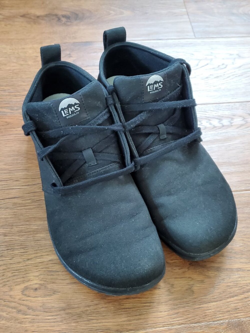 Lems Chukka Mens 12 Black Canvas Vegan, Waterproofed